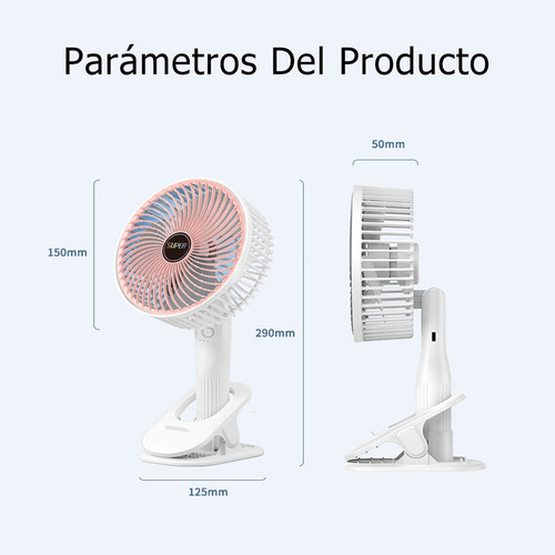 A Mini Ventilador Portátil Escritorio Recargable Ajustable