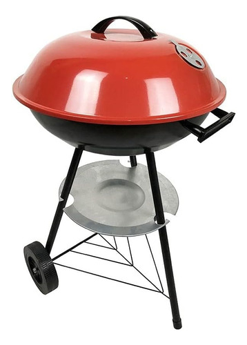 Parrillero Portatil Barbacoa Bbq Redonda Grande Roja