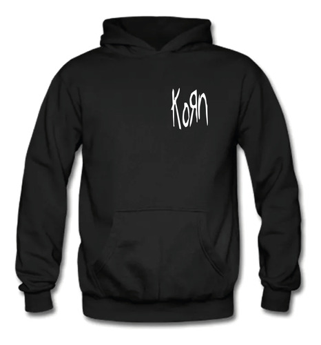 Poleron Rock Korn Logo Frente Y Espalda 