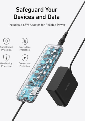 Anker Hub Usb-c 11 En 1, Concentrador De Datos 10 Gbps