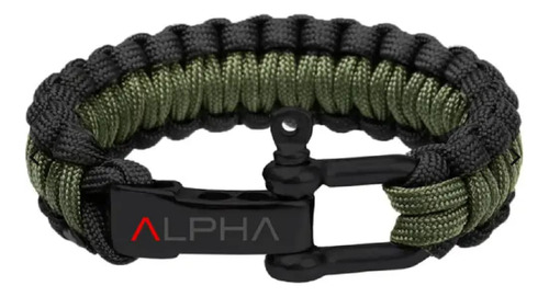 Alpha Defense Co. Pulsera Paracord | Negro Y Verde Od | Hebi