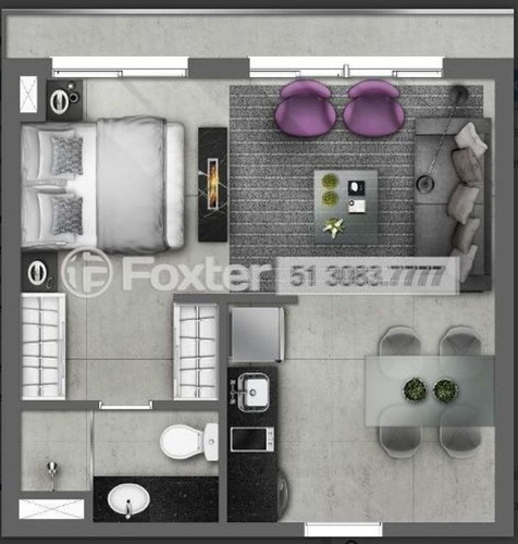 Imagem 23 de 24 de Apartamento, 1 Dormitórios, 36.21 M², Centro - 206254