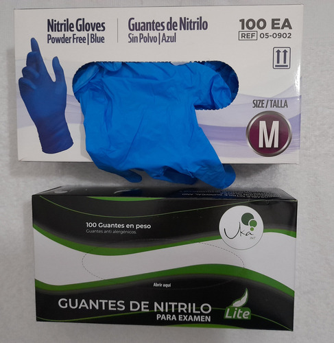 Guantes De Nitrilo Con Reg .invima, Sin Polvo, Caja 100 Uds. Color Azul Marino Talla Xl