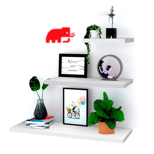 Imagen 1 de 10 de Kit Slim Estante Repisa Flotante 20x25 40x25 60x25 Melamina