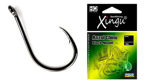 Kit C/ 10 Anzol Chinu Black Xingu Nº 8 C/ Fisga Farpa Barato