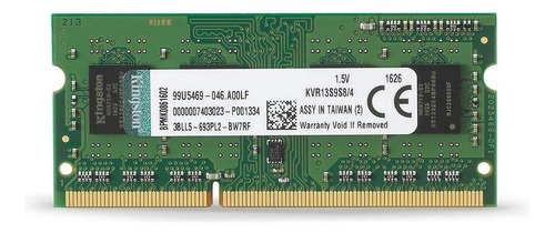 Mem Ddr3 4gb 1333mhz Kingston Notebook Kvr13s9s8/4 Original