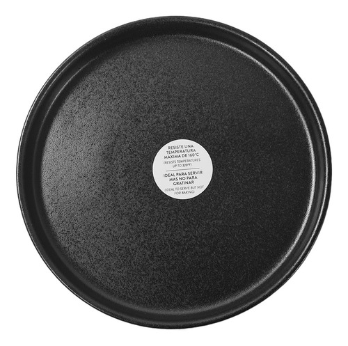 Set X 12 Plato Postre Porcelana Corona Rustic 20,4 Cm Negro Rustic Pluto Reactivo