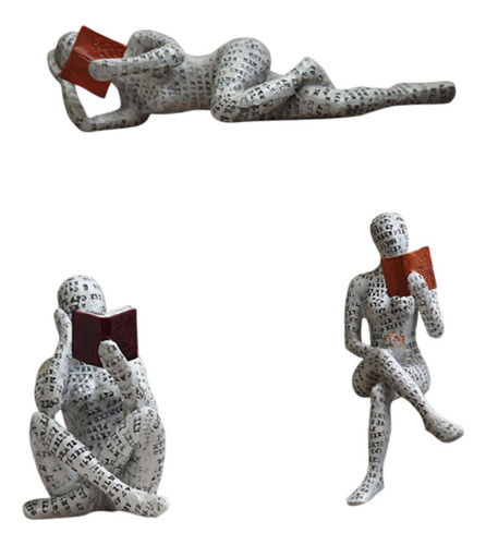 3x Escultura De Pensador Estatua Elegante Minimalista Para