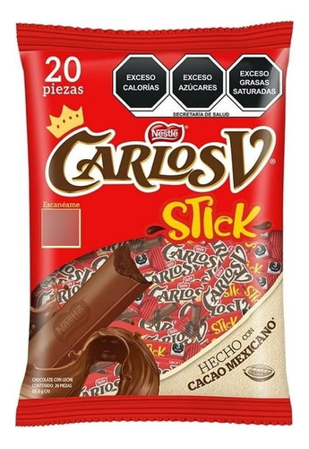 Carlos V Stick Chocolate 20pz 160gr