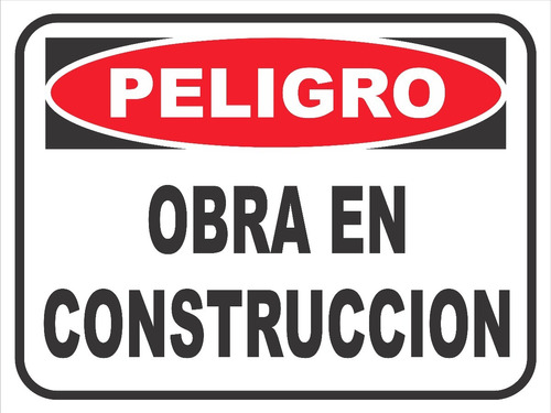 Cartel Peligro Obra En Construccion 30x40 Cm