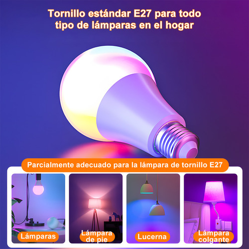 Rgb Bombillas Inteligentes De Cambio De Color 4pcs 12w foco led Rgb luces Rgb