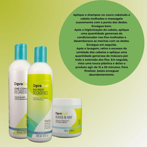 Devacurl No-poo Decadence Kit Home Care (3 Produtos)