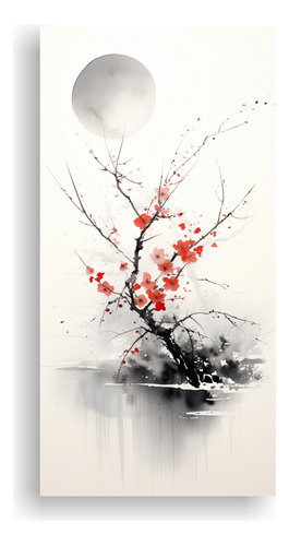 100x50cm Cuadro Decorativo Arte Zen Creatividad Tinta Amaril