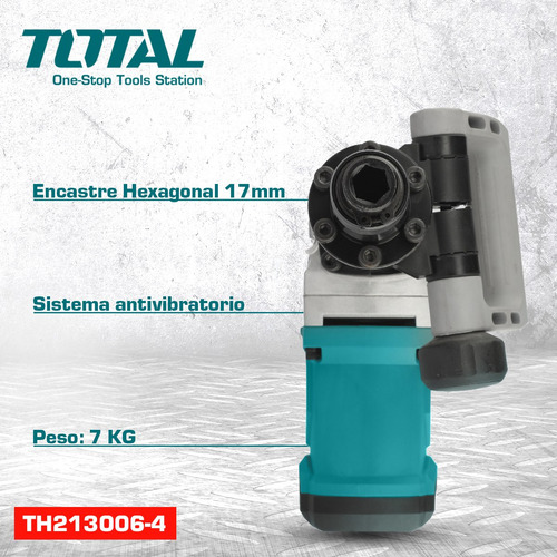 Martillo Demoledor Total Potencia 1300w Color Turquesa