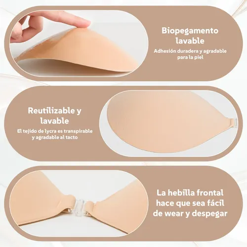 Ropa Interior Mujer Brasier Strapless Push Up Invisible 4pcs | MercadoLibre