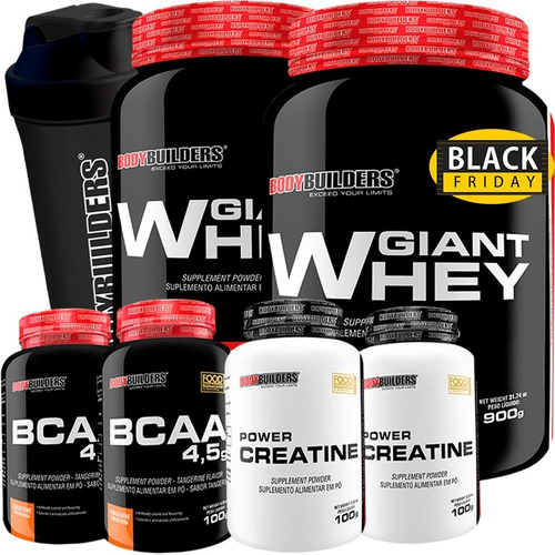 Imagem 1 de 6 de Combo Duplo Whey Protein + 2x Bcaa + 2x Creatina + Shaker