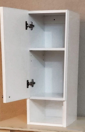 Imagen 3 de 10 de Organizador De Baño Estantes Puertas Blanco Laqueado 30x70