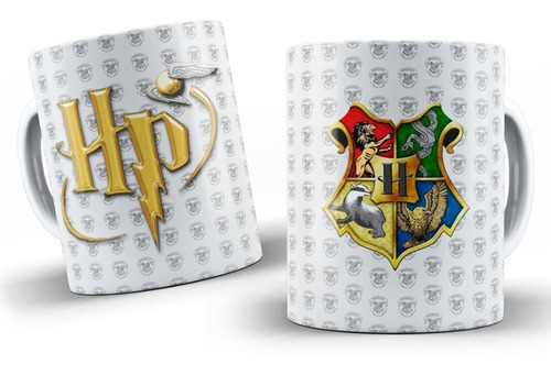 Taza Escudo Hogwarts. Harry Potter. Logo Hp Snitch. 11 Oz.
