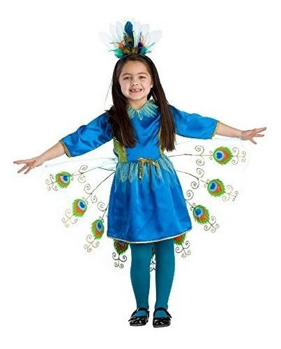 Disfraz Para Niña Pavo Real Talla L 12-14 Halloween 