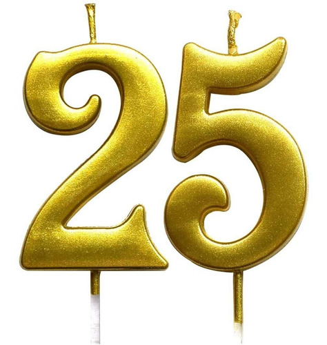 Gold Th Birthday Numeral Candle, Number  Cake Topper C...