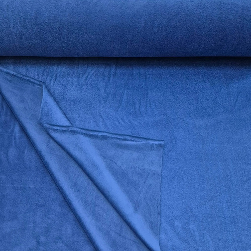 Tela Por Metro Plush Bifaz 1.5m De Ancho Suave Y Con Spandex Azul Marino