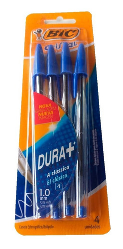 Kit 4 Caneta Bic Cristal  Azul Compra No Cartão Credito