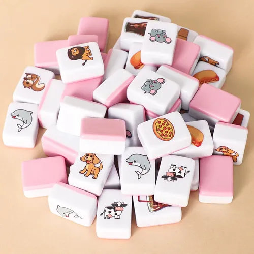 Gracias 2 Jugadores Mahjong Block Set, Juego De Mosaico Con