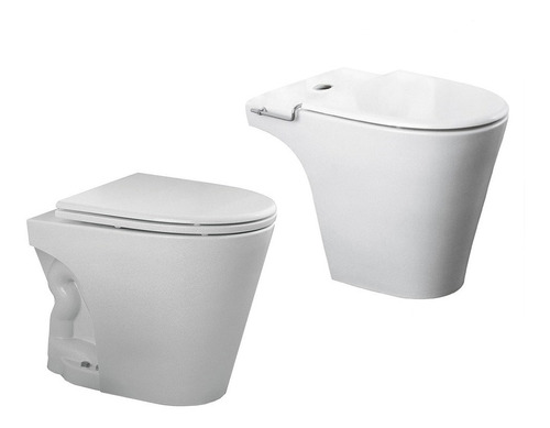 Inodoro Ferrum Corto Bidet 1o3 A Tapas Juego De Baño Marina