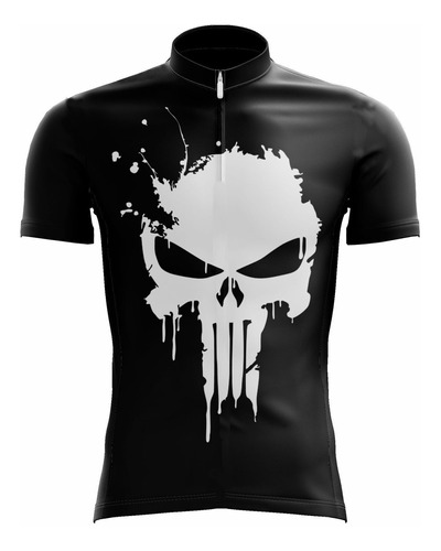 Camisa Scape Justiceiro Preta E Branca Ciclismo Frete Gratis