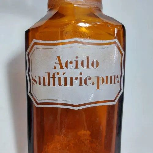 Antiguo Frasco Farmacia Cristal Con Vaso Mag 63717 (Usado)