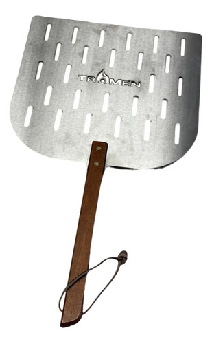 Pala Pizzera Recta Tromen 78cm Rotadora Acero Inoxidable Color Gris