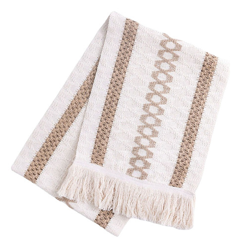 Camino De Mesa De Macramé Con Empalme Los 30x220cm Blanco