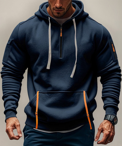 Chaqueta Casual Con Capucha Moda Hombre