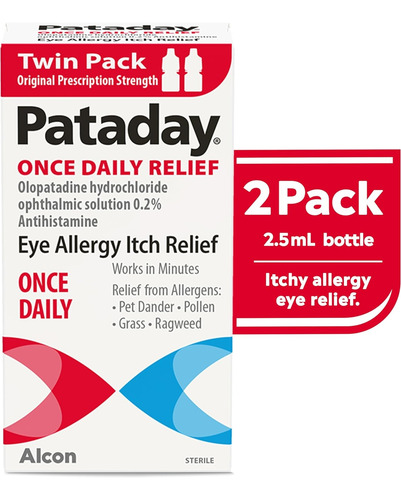 Twin Pack Pataday Gotas Oftálmicasalergia Ocular 2.5ml Rojas