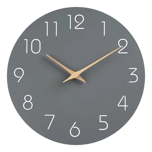 Reloj De Pared Simple De Madera De 12 Pulgadas, Funciona Con