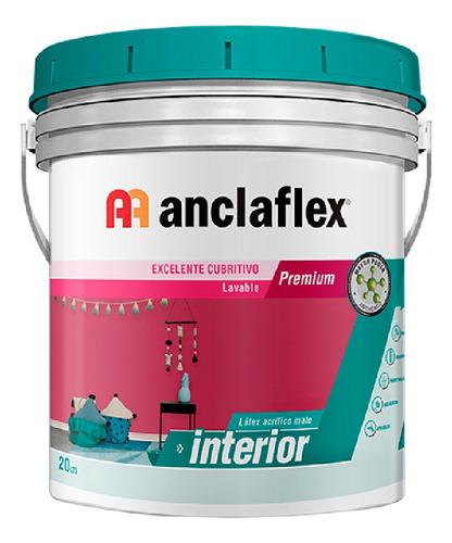 Pintura Latex Interior Mate Acabado Premium Anclaflex 20 Lt 