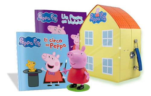 Casa De Peppa Pig  Caja Cont+ 4 Figura.s Y 5libros (s/det)