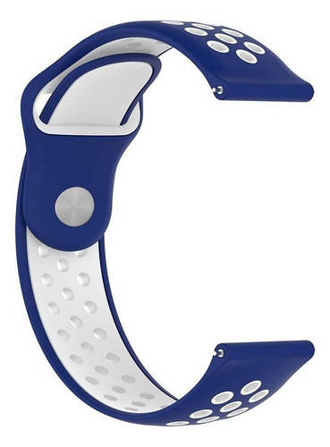 Correa 22mm Deportiva Transpirable Para Haylou Gst Lite Azul/blanco 2.2 Cm