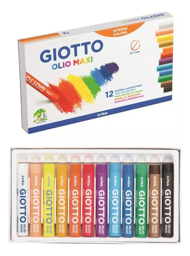 Pastel Al Oleo Giotto X 12 Colores Graso Distribuidora Lv