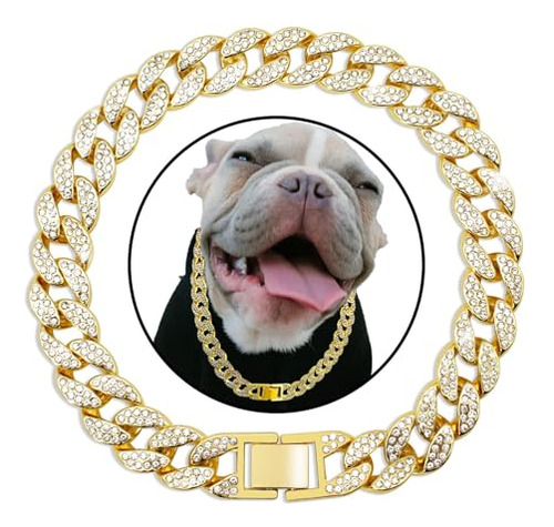 Xingts Collar De Perro Con Eslabones Cubanos, Cadena De Oro 