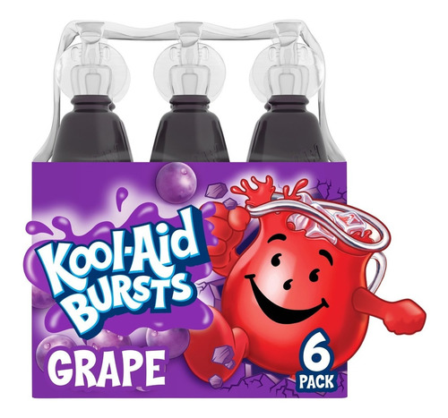 Jugos Kool Aid Bursts Grape Pqt Con 6pzs Americano