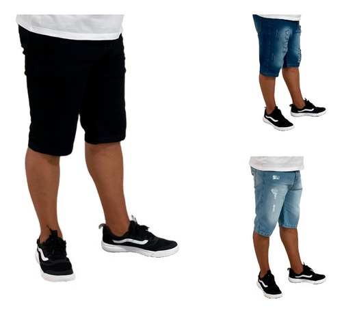 Kit 3 Bermudas Jeans Masculina Preço Fábrica Atacado