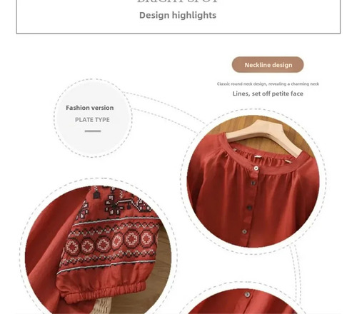 Blusa Bordada De Lino Y Algodón Con Mangas Tipo Farol De M