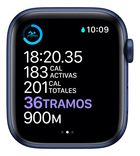 Apple Watch Series 6 (GPS+Cellular) - Caja de aluminio azul de 4.4 cm - Correa deportiva azul marino