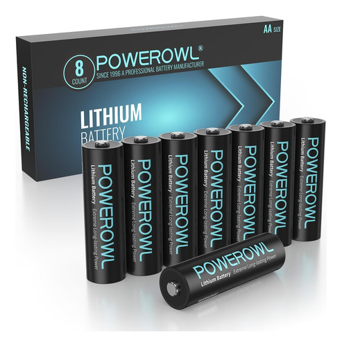 Powerowl Baterias De Litio Aa De Alta Capacidad De Larga Dur