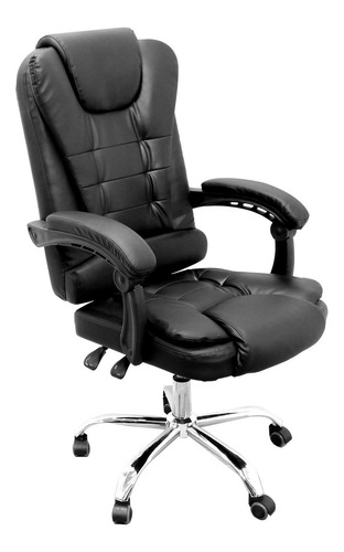 Cadeira de escritório Nagano NCPLP  preta com estofado de couro sintético