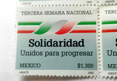 Timbres Postales Mexicanos Solidaridad Tercera Semana Nac.