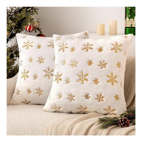 Emema Set Of 2 Christmas Snowflake Decorative Show Pillow Co
