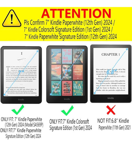 Funda Protectora Para Kindle Paperwhite 12th Gen 2024 Verde