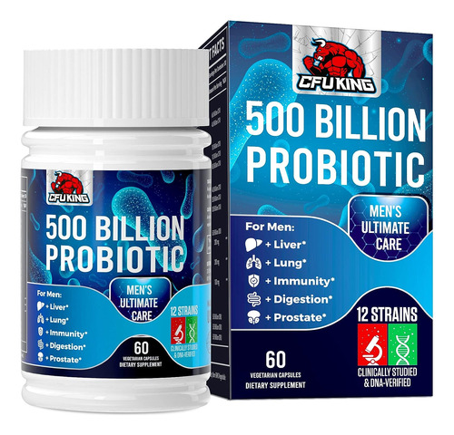 Probioticos 500 Billones Cfu 12 Cepas + Prebioticos 60 Cap